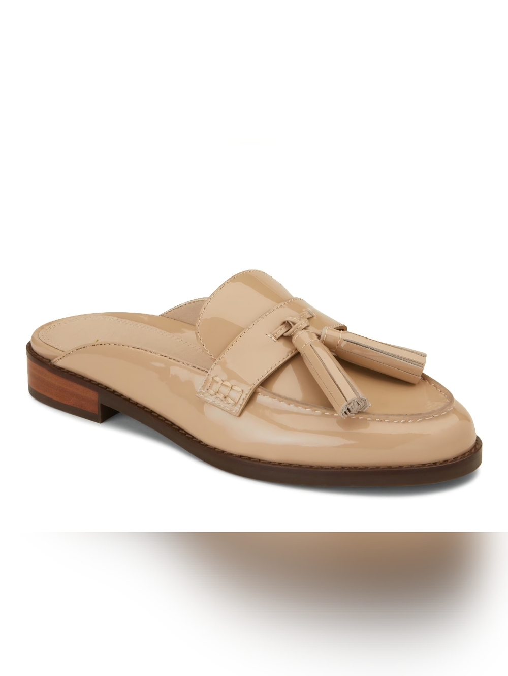 Vionic Nude Patent Leather Tassel Mule